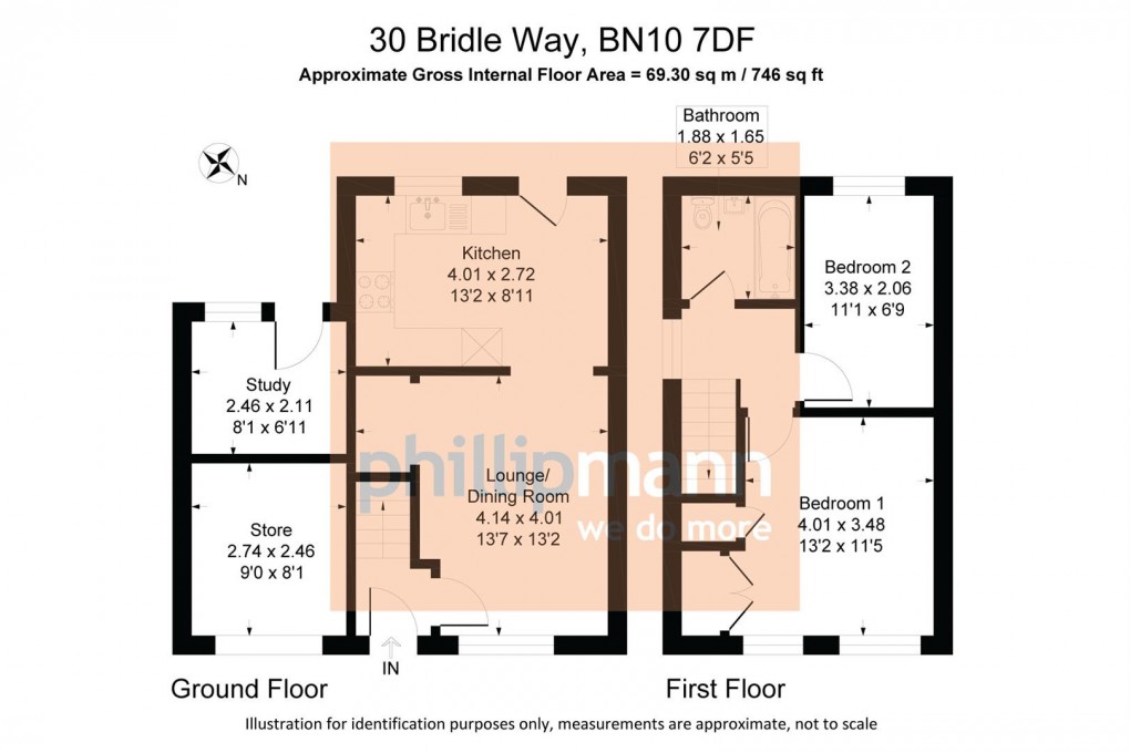 Floorplan for Bridle Way, Telscombe Cliffs, Peacehaven, East Sussex