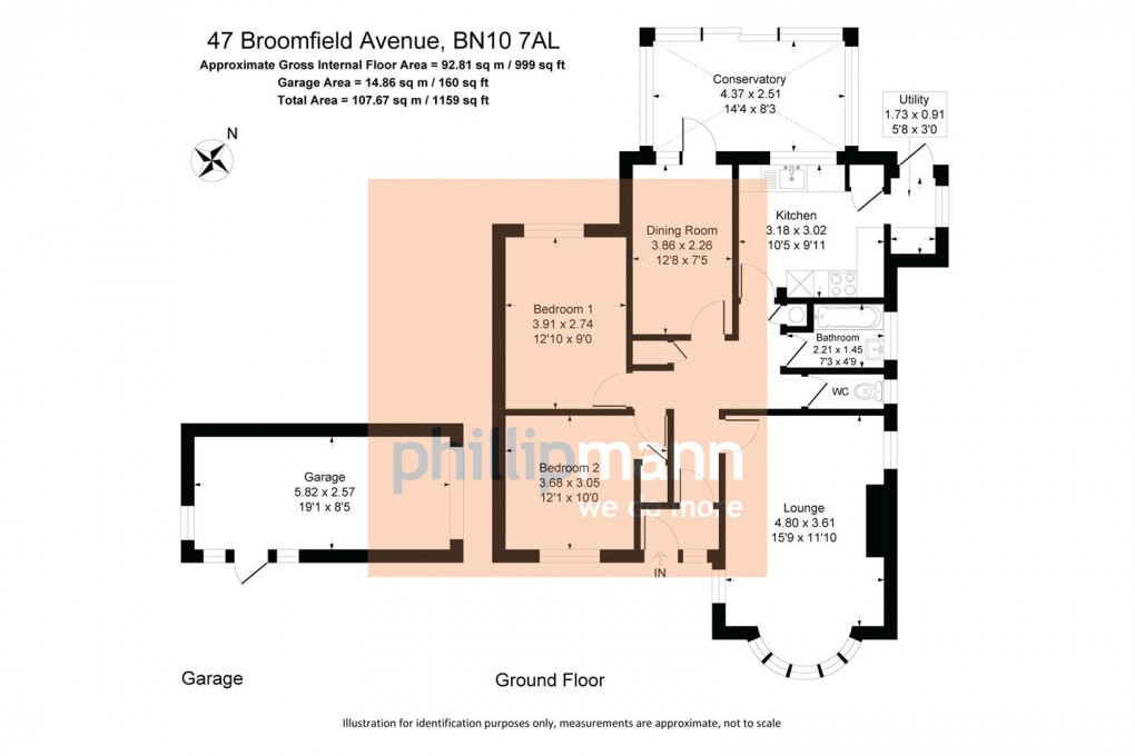 Floorplan for Broomfield Avenue, Telscombe Cliffs, Peacehaven