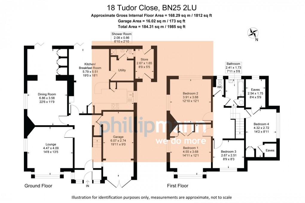Floorplan for Tudor Close, Seaford