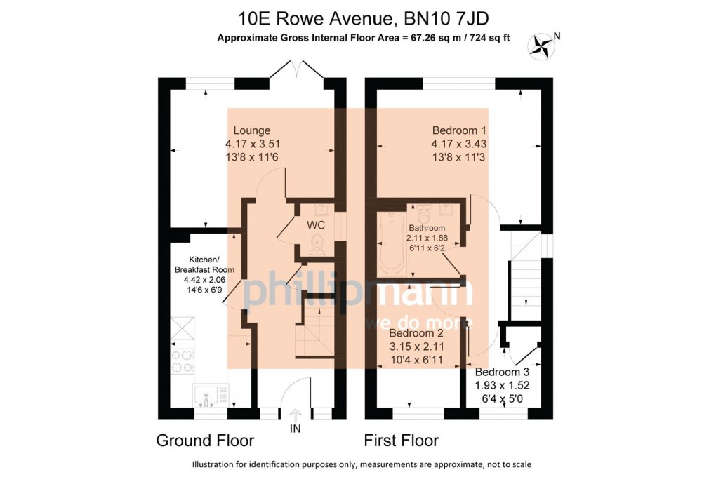 Floorplan for Rowe Avenue, Peacehaven