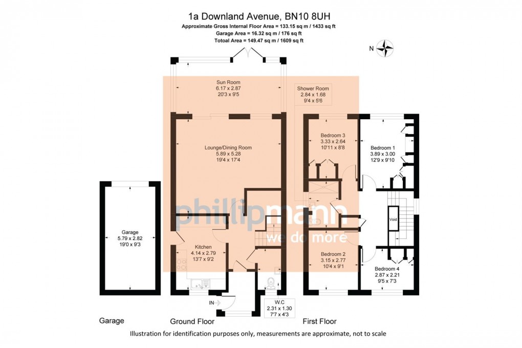Floorplan for Downland Avenue, Peacehaven