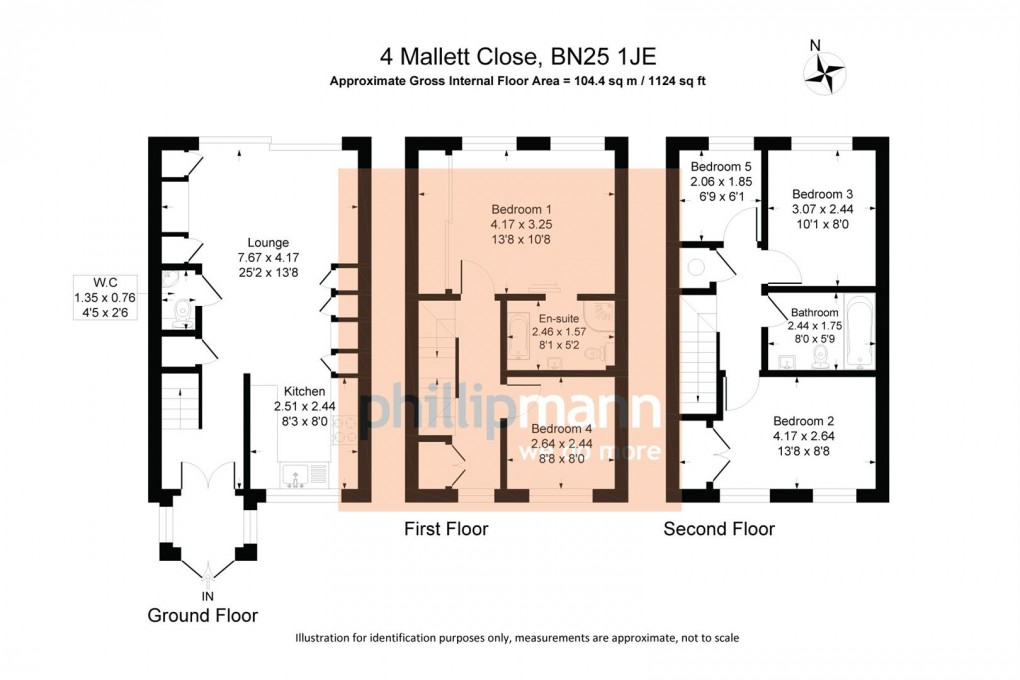 Floorplan for Mallett Close, Seaford,