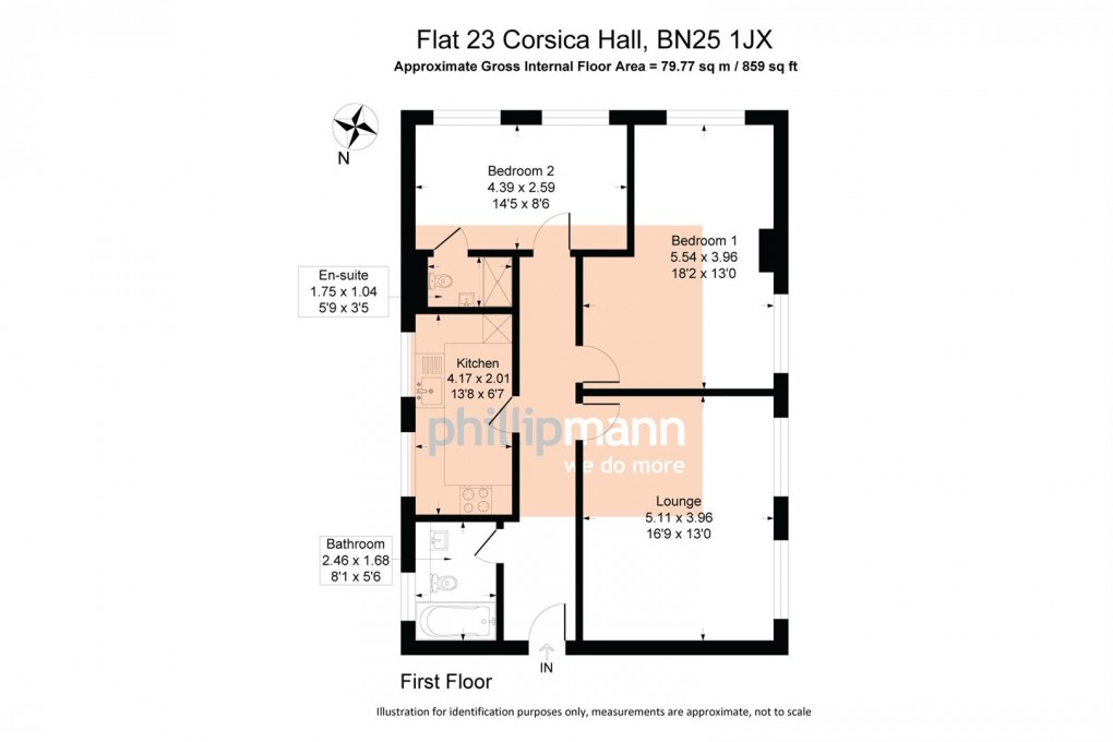 Floorplan for Corsica Hall, College Road, Seaford
