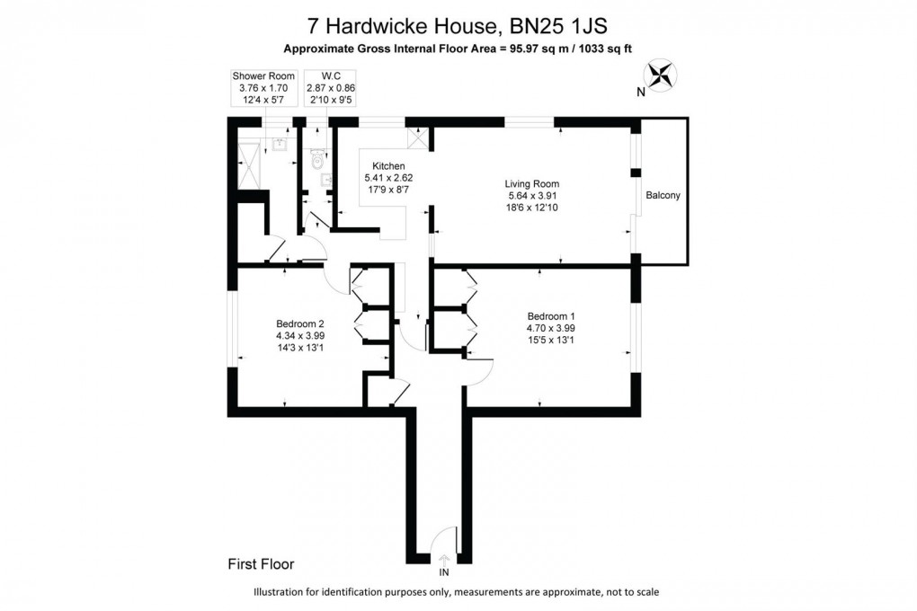 Floorplan for Hardwicke House, Esplanade, Seaford