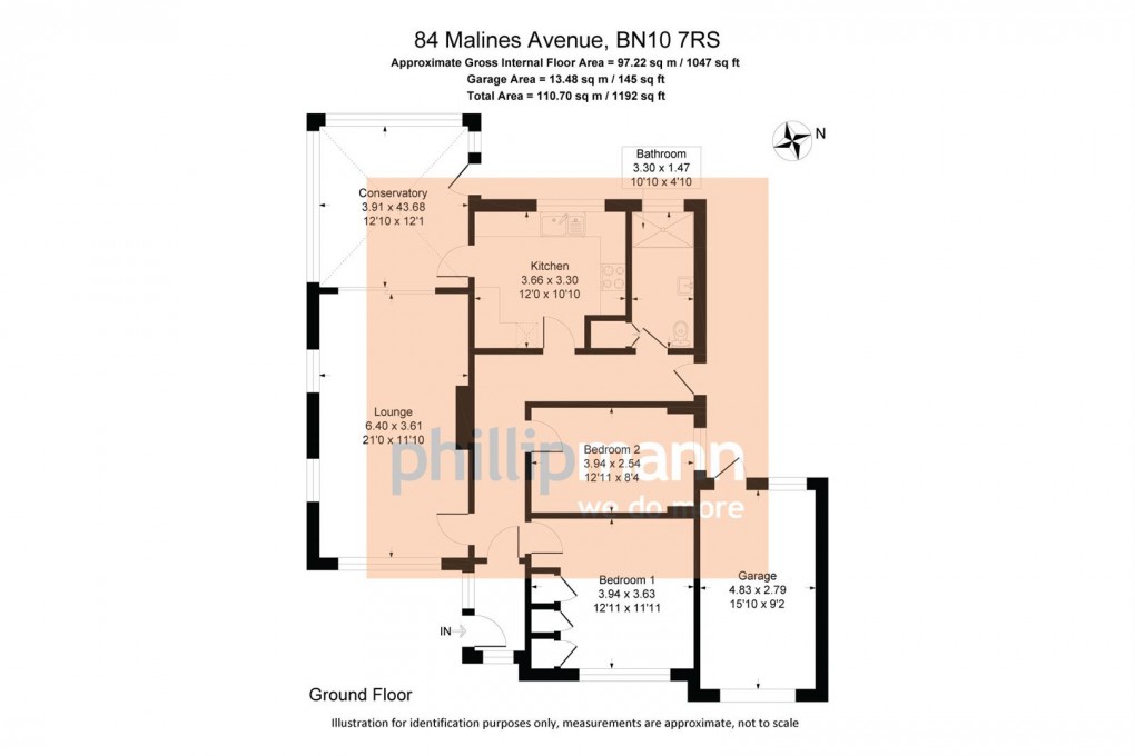 Floorplan for Malines Avenue, Peacehaven