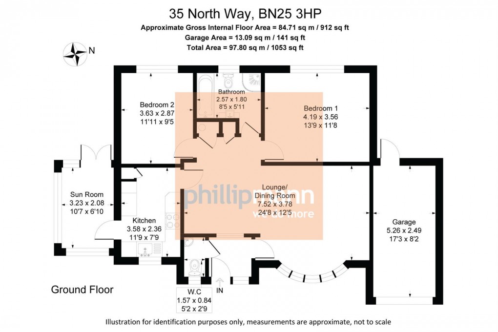 Floorplan for North Way, Seaford
