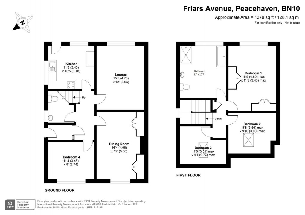 Floorplan for Friars Avenue, Peacehaven