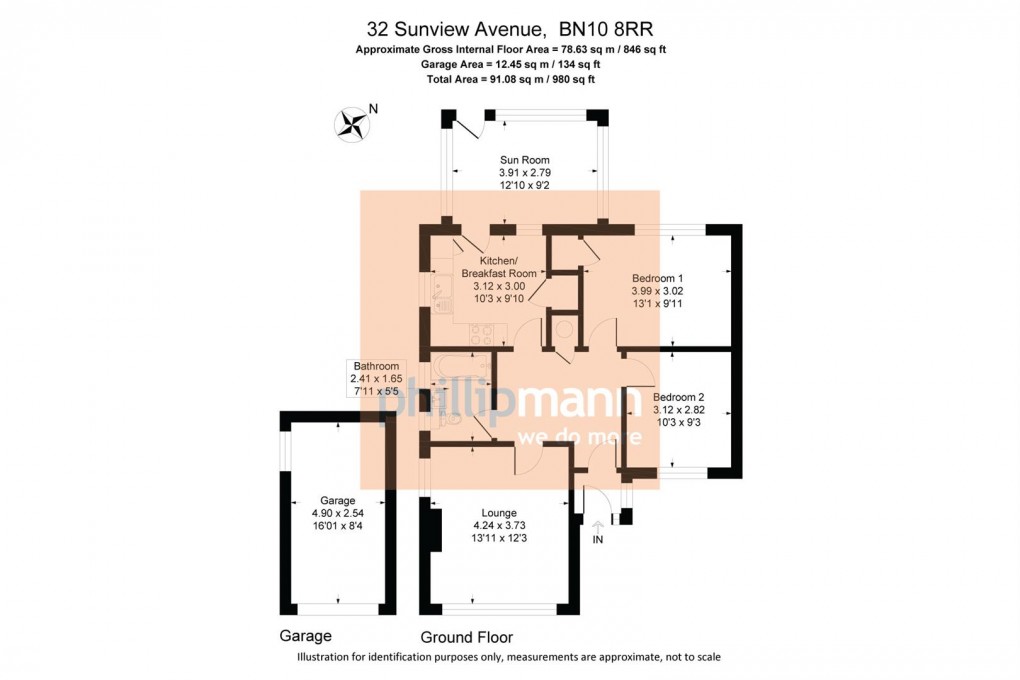 Floorplan for Sunview Avenue, Peacehaven