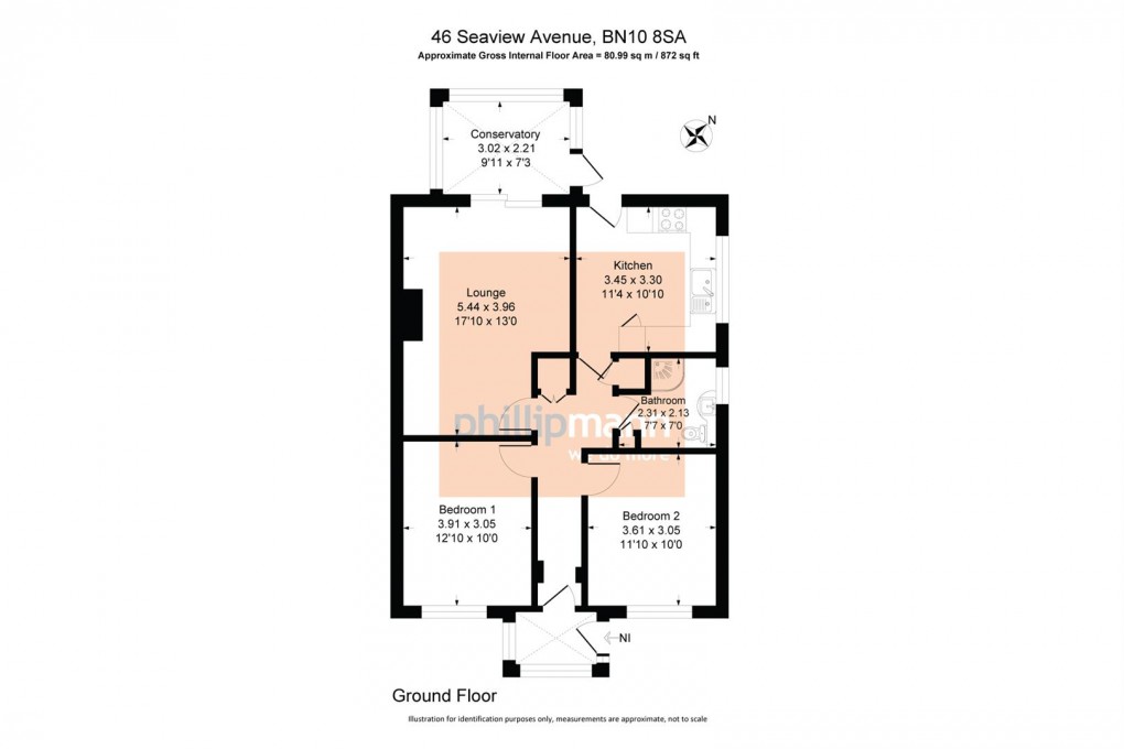 Floorplan for Seaview Avenue, Peacehaven