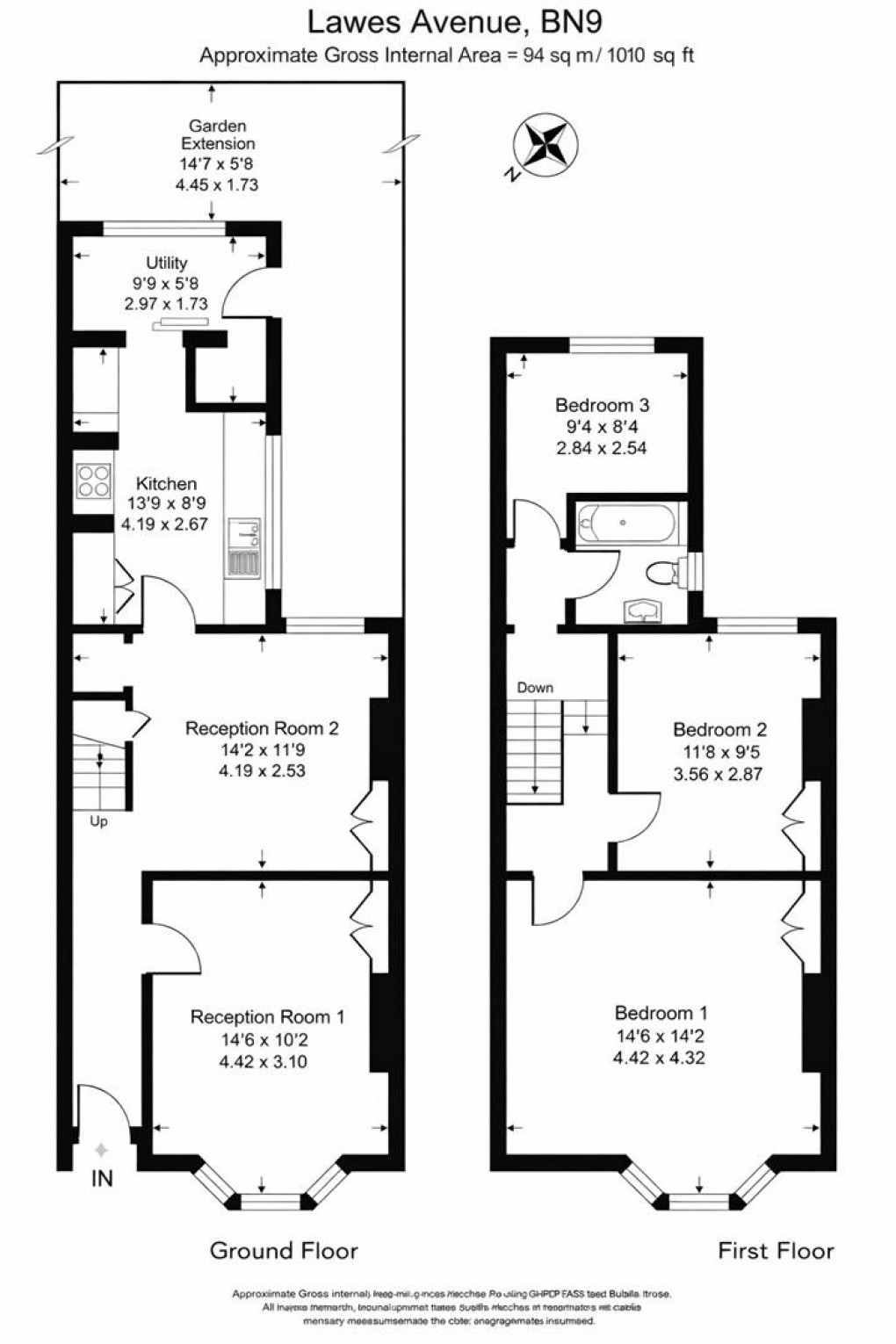 Floorplan for Lawes Avenue, Newhaven
