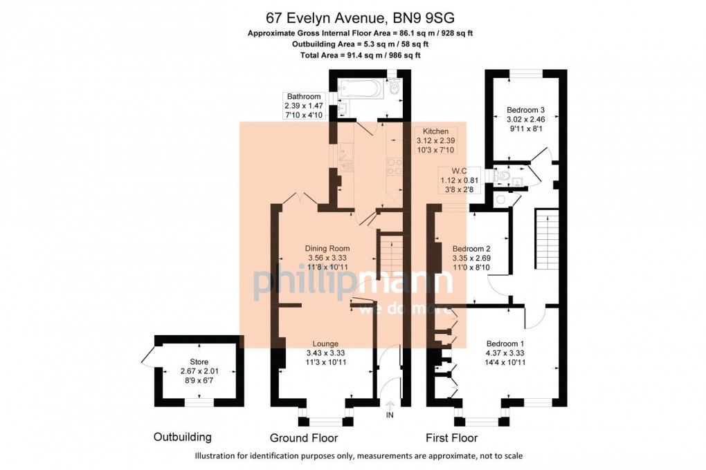 Floorplan for Evelyn Avenue, Newhaven