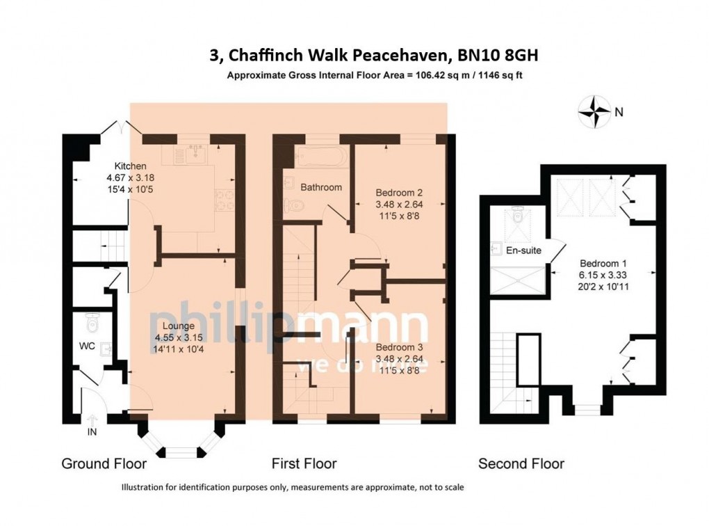 Floorplan for Chaffinch Walk, Peacehaven