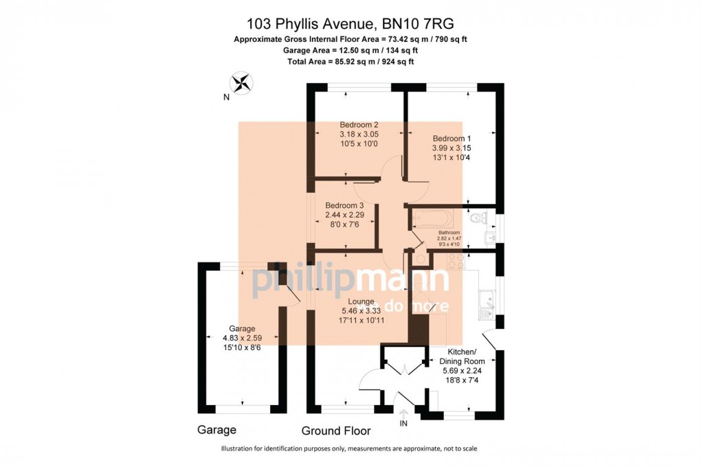 Floorplan for Phyllis Avenue, Peacehaven