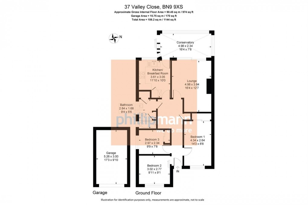 Floorplan for Valley Close, Newhaven