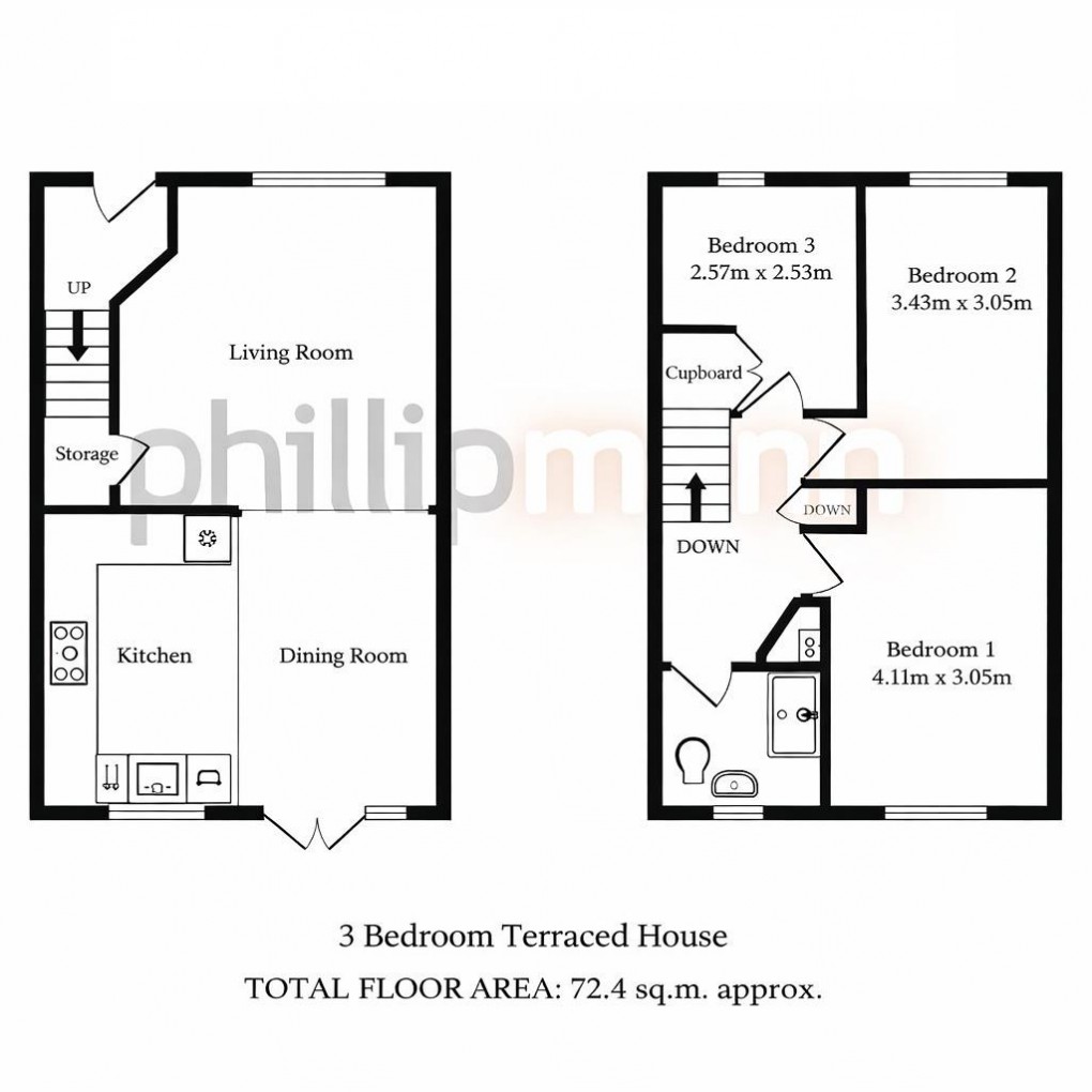 Floorplan for Central Avenue, Telscombe Cliffs, Peacehaven
