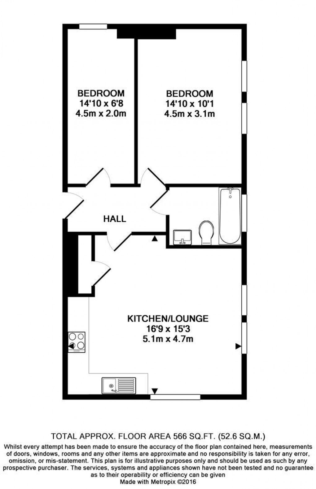 Floorplan for Harbourside Inn, 124 Fort Road Newhaven East Sussex