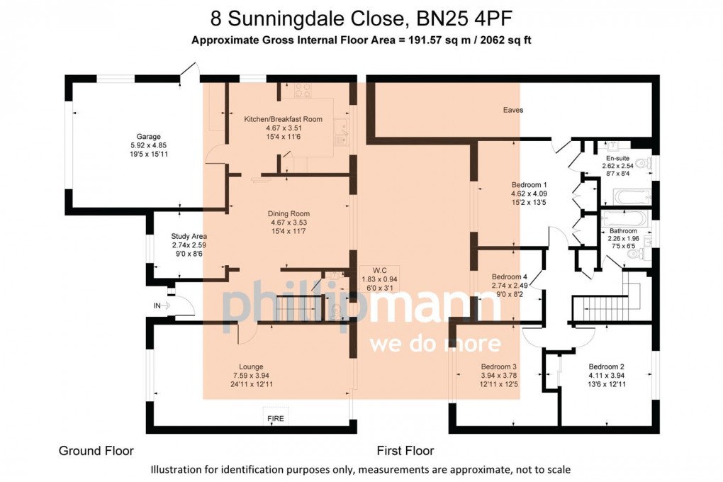 Floorplan for Sunningdale Close, Seaford