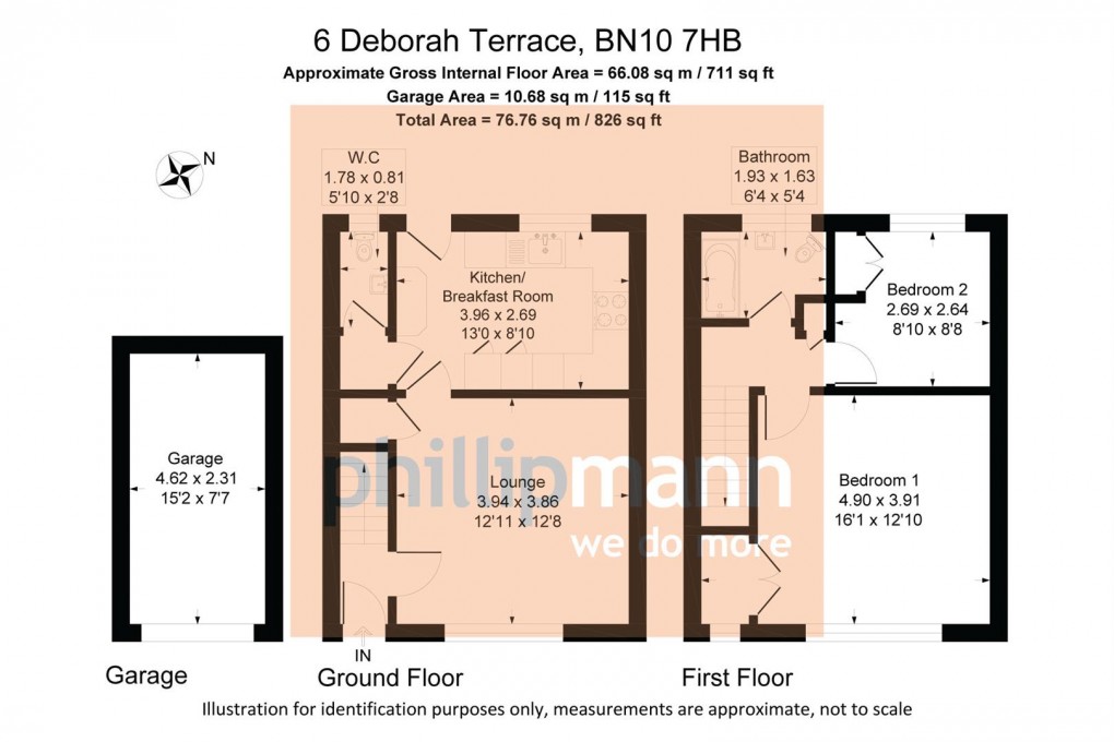 Floorplan for Deborah Terrace, Telscombe Cliffs