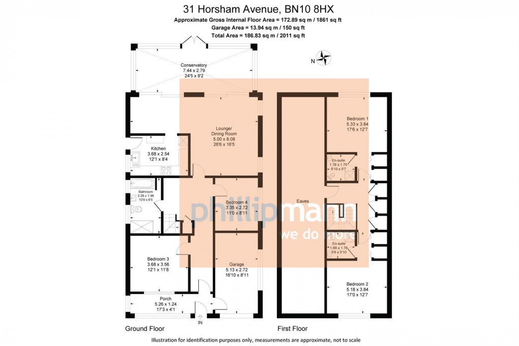 Floorplan for Horsham Avenue, Peacehaven