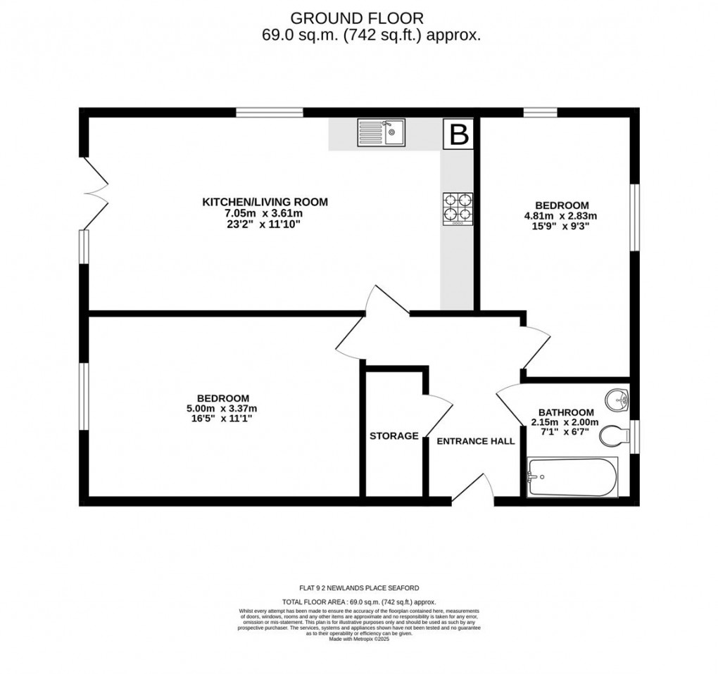 Floorplan for Seaford, Newlands Place BN25 4FD