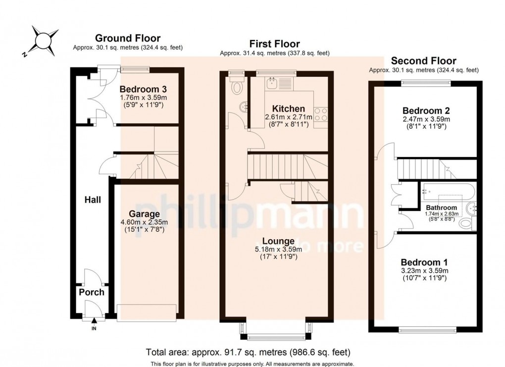Floorplan for Dane Close, Seaford