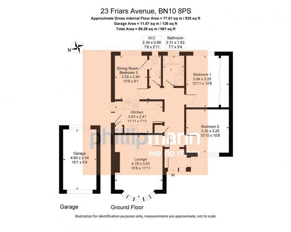 Floorplan for Friars Avenue, Peacehaven