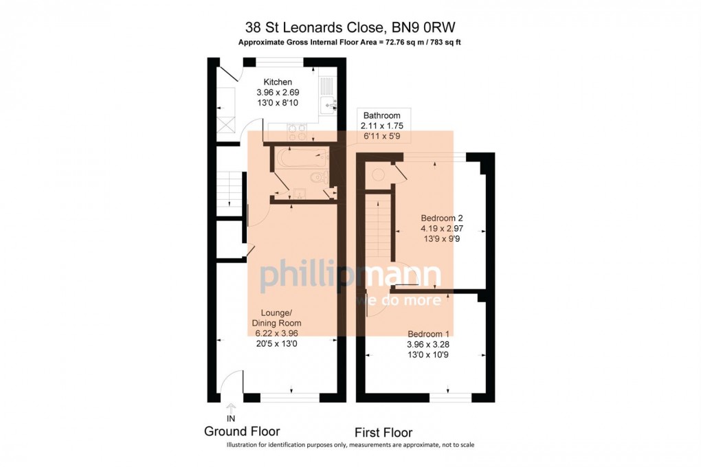 Floorplan for St. Leonards Close, Newhaven