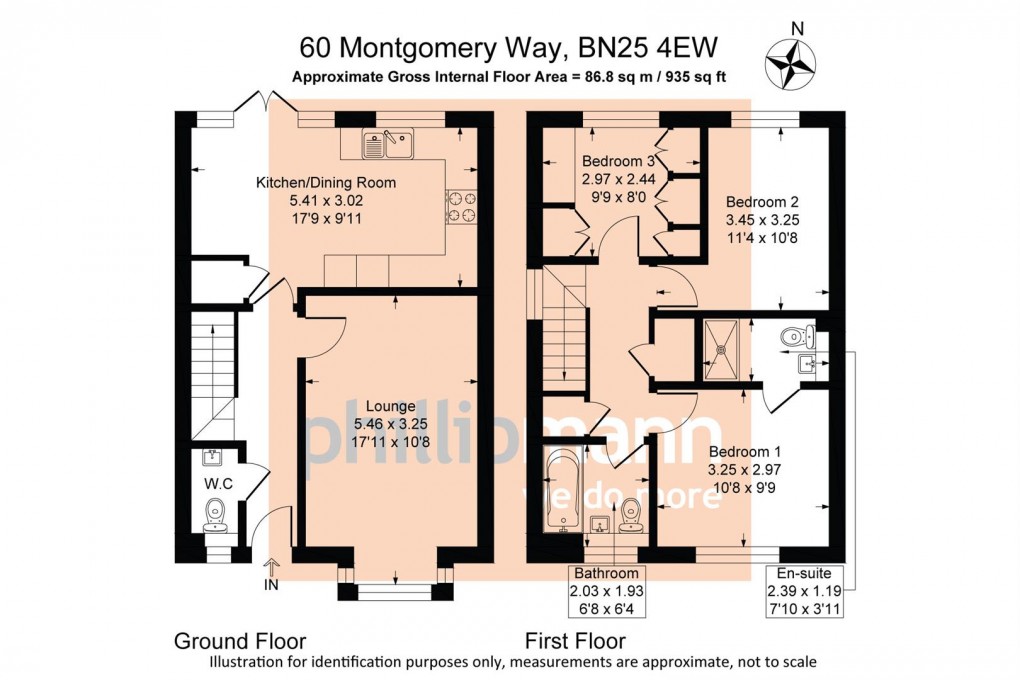 Floorplan for Montgomery Way, Seaford
