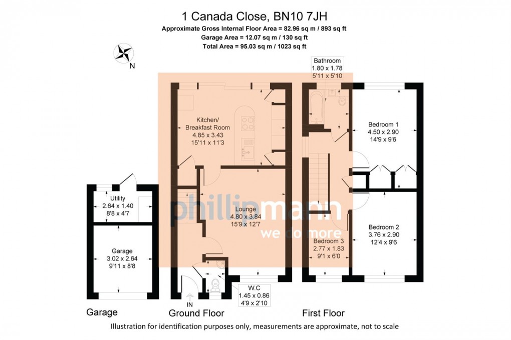 Floorplan for Canada Close, Telscombe Cliffs