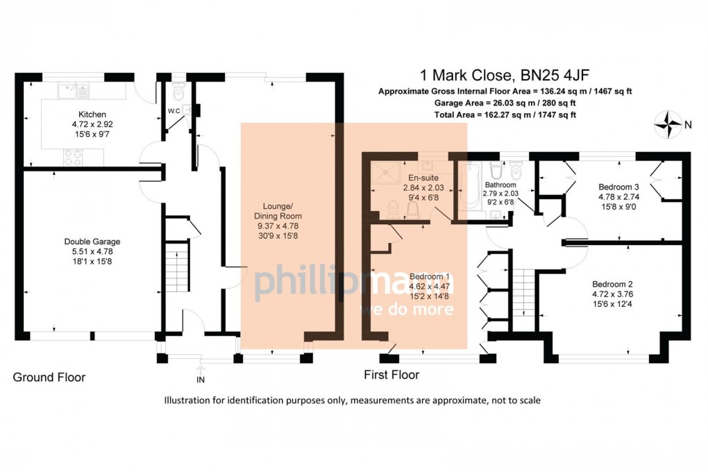 Floorplan for Mark Close, Seaford