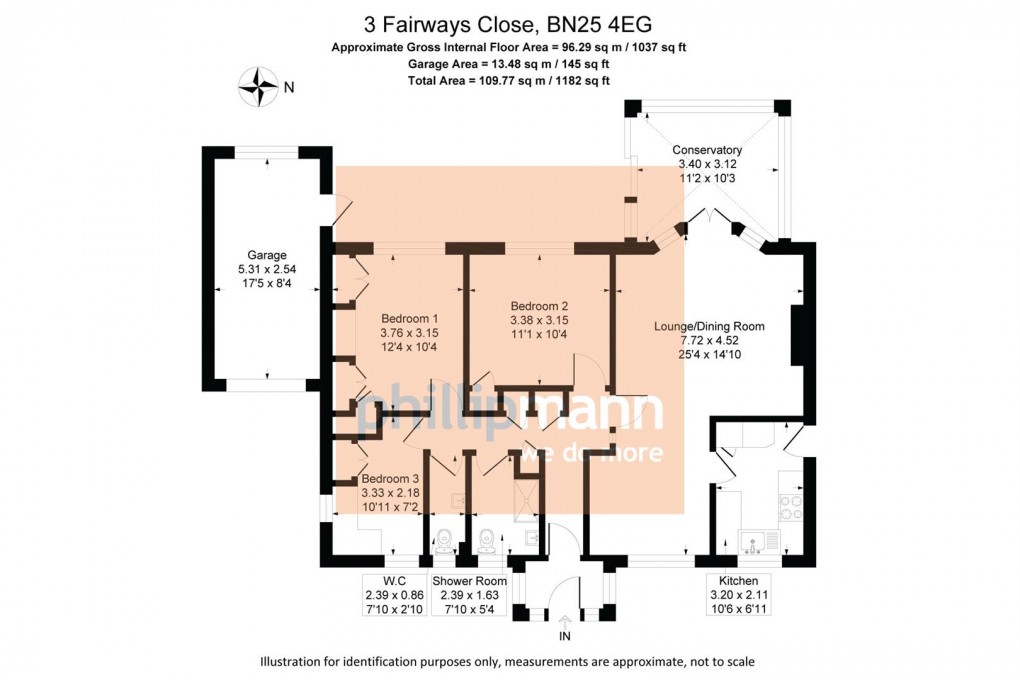 Floorplan for Fairways Close, Seaford