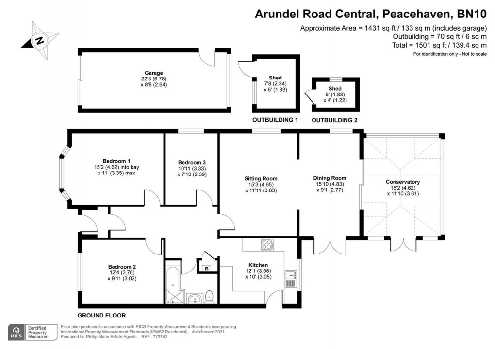 Floorplan for Arundel Road Central, Peacehaven