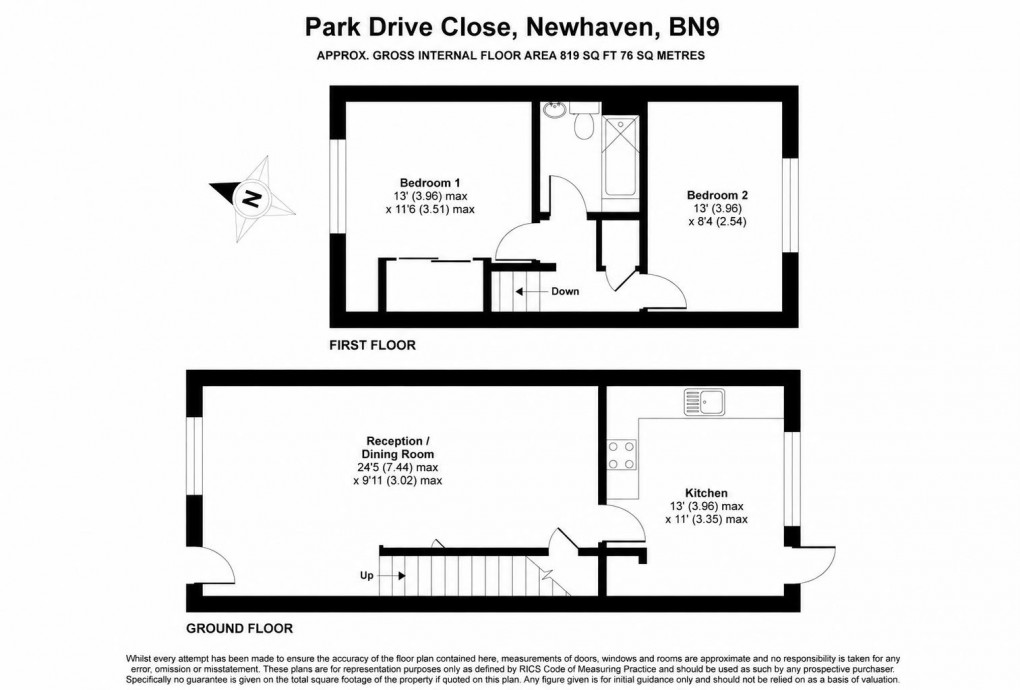 Floorplan for Park Drive Close, Newhaven