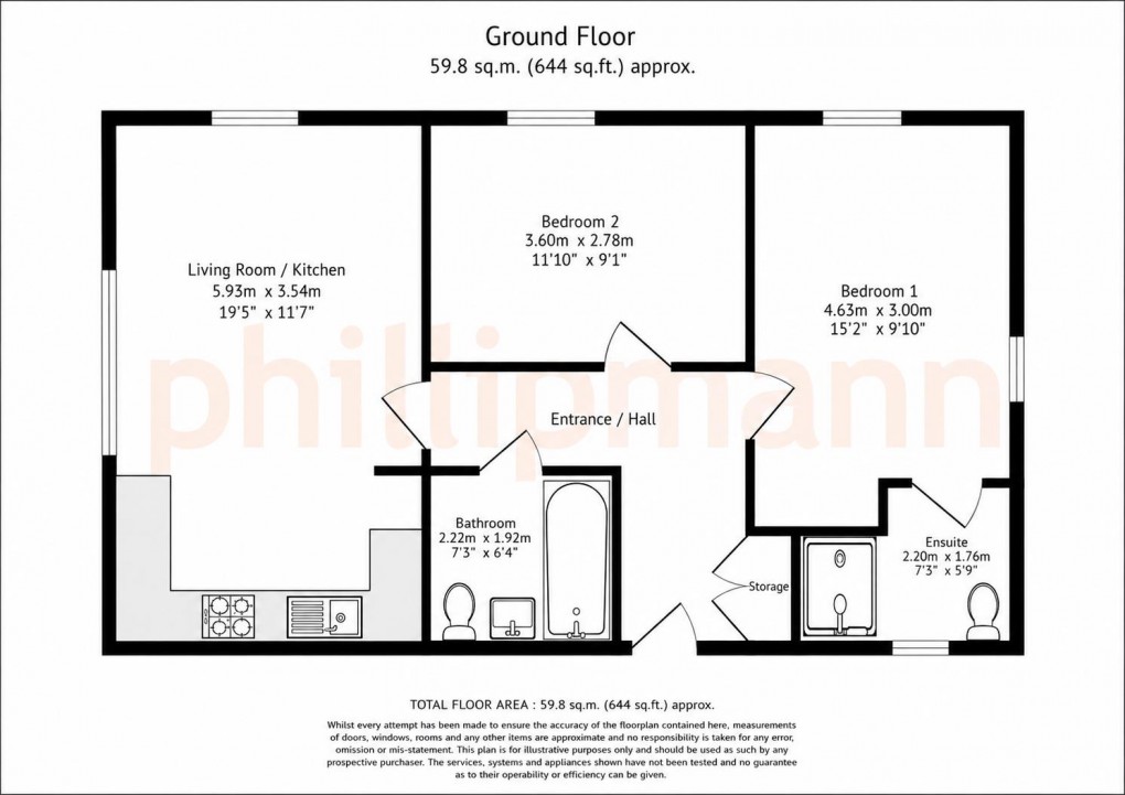 Floorplan for Skylark Avenue, Peacehaven