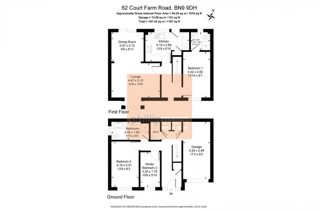 Floorplan for Court Farm Road, Newhaven